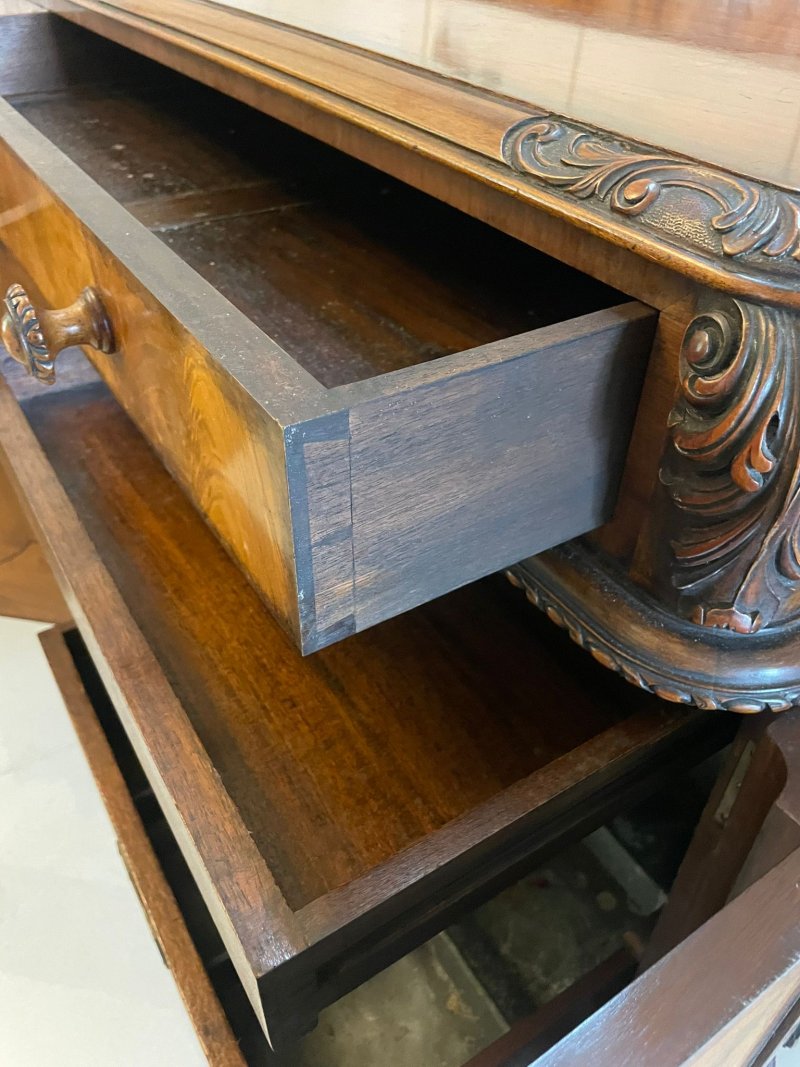 Superb Quality Antique Carved Burr Walnut Sideboard by Maple and Co. - Image 12